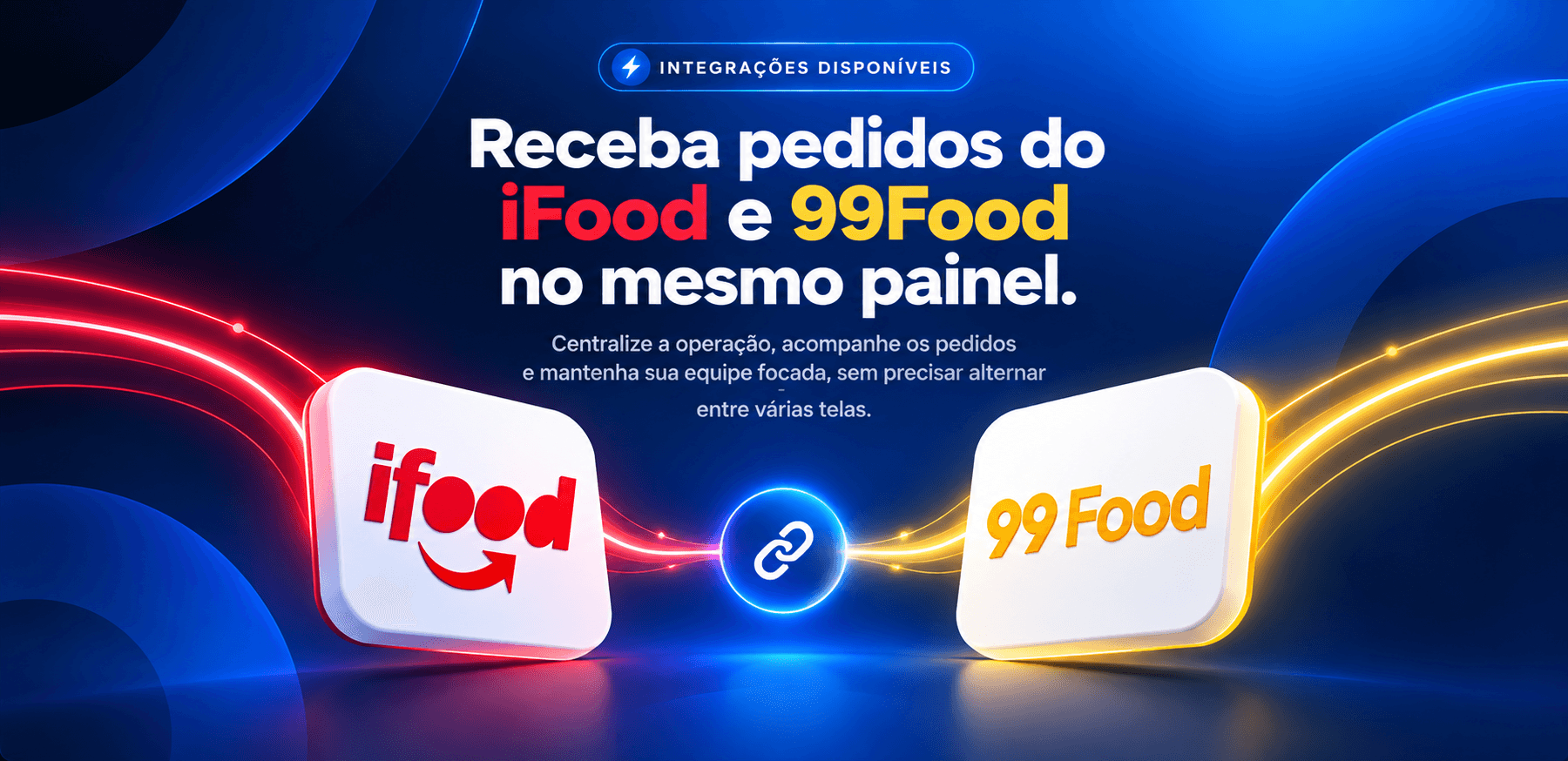 Integrações de pedidos de iFood e 99Food no painel DelyFlow